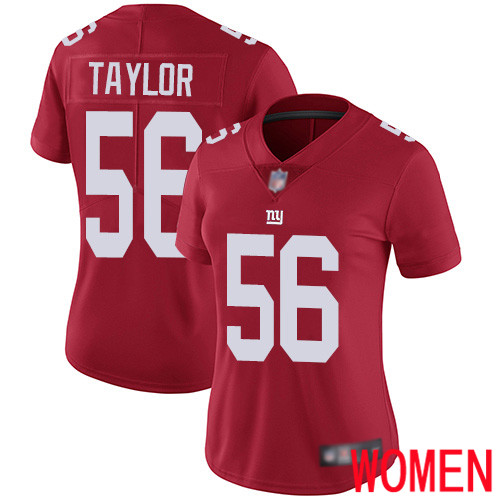 Women New York Giants 56 Lawrence Taylor Red Limited Red Inverted Legend Football NFL Jersey